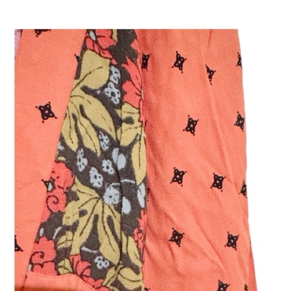 Free People Tallula Coral Floral Mixed Print Boho Mini Dress Size XS - Picture 3 of 7